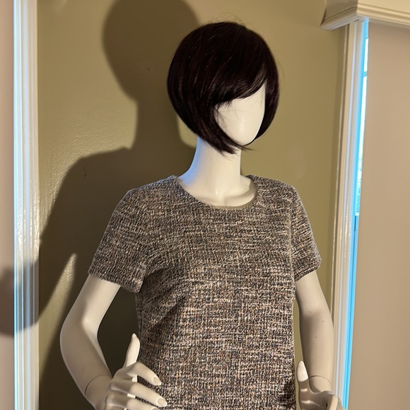 NWOT Calvin Klein Multi Boucle Career Sheath Shift Dress Short Sleeve Sz 12 - Picture 2 of 12